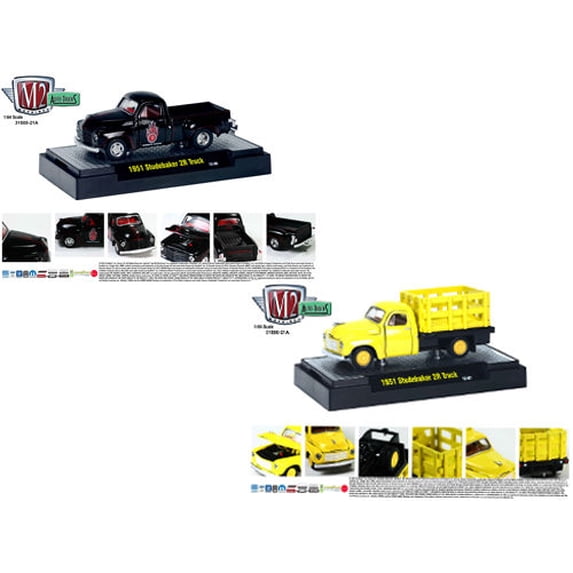 Auto Trucks Release 21A 1951 Studebaker 2R 2pc Cars Set W/CASES 1/64 Diecast Model Cars by M2