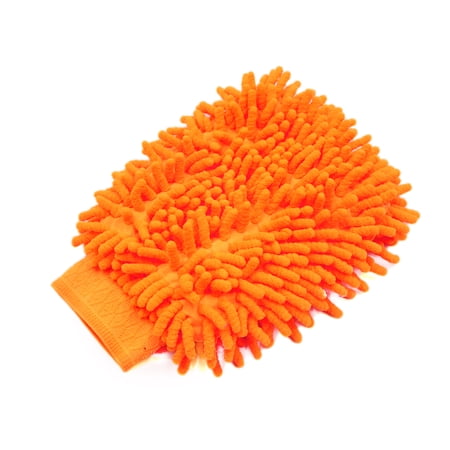 Auto Vehicle Protective Microfiber Chenille Car Wash Glove Anti Scratch Orange