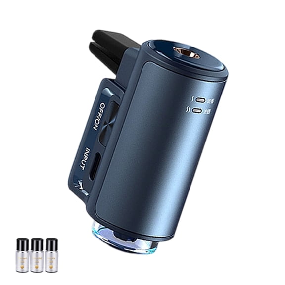 Auto Vent Mount Air Freshener - Aluminum Electric Diffuser with Humidifier Function, Type-C Charging & Scent Adjustment
