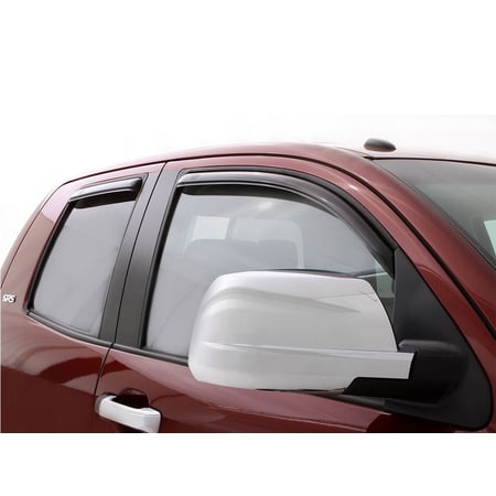 Auto VentShade (AVS) 194761 In-Channel Ventvisor Window Deflectors Fits 2007-2021 Toyota Tundra Double Cab, 4 pcs. Smoke-
