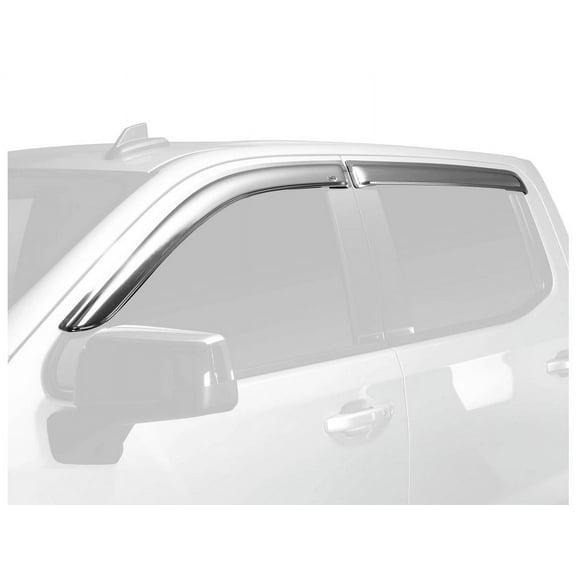 Auto VentShade (AVS) 684804 Outside Mount Ventvisor Window Deflectors Fits 2019-2024 Chevrolet Silverado/GMC Sierra 1500 Double Cab, 4 pcs. Chrome-
