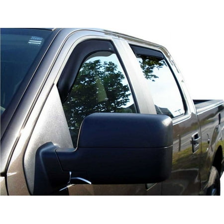 Auto VentShade (AVS) 194443 In-Channel Ventvisor Window Deflectors 4 Pc. Set Fits 2005-2008 Ford F150, 2004 F150 NB, SuperCrew, 2006-2008 Lincoln Mark LT