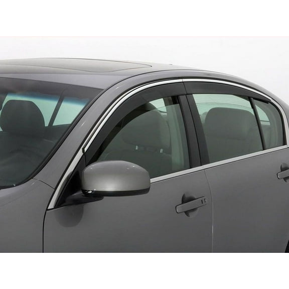 Auto Ventshade (AVS) by RealTruck Low Profile Ventvisor / Window Deflectors | Compatible with 2019-2024 Cadillac XT4, 4 pcs. | Smoke w/Chrm Trim-794031