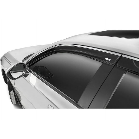 Auto Ventshade (AVS) by RealTruck Low Profile Ventvisor / Window Deflectors | Compatible with 2022-2024 Honda Civic, 4 pcs. | Smoke w/Chrome Trim-794055