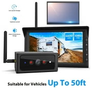 RV Backup Camera System With 10.36'' 4K Monitor For RV Truck Bus Trailer With 4 Rear/Side View 1080P HD Cameras 4 Splits Touch Screen DVR Recording IP69 Waterproof Bluetooth Music Video