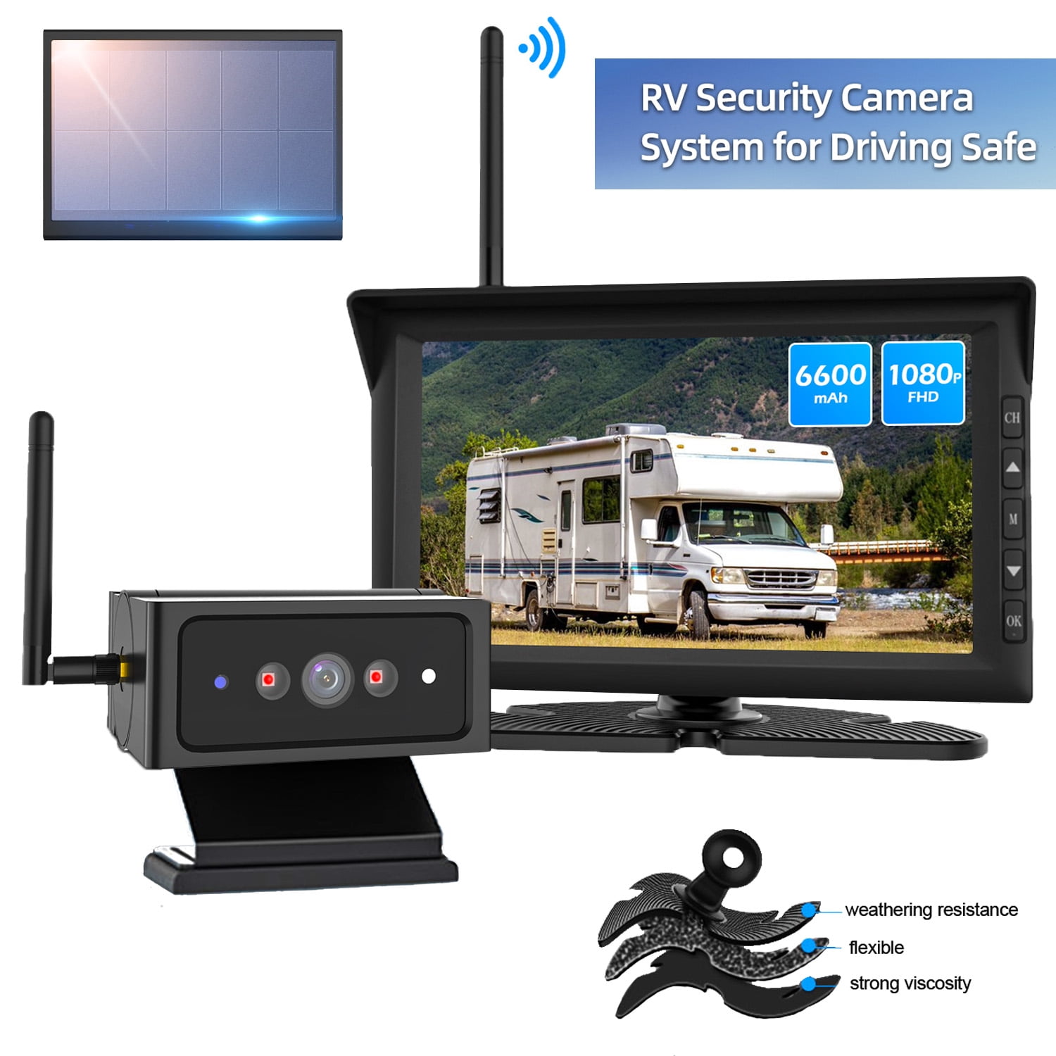 AutoVox Solar Wireless Campervans Backup Camera for HighSpeed