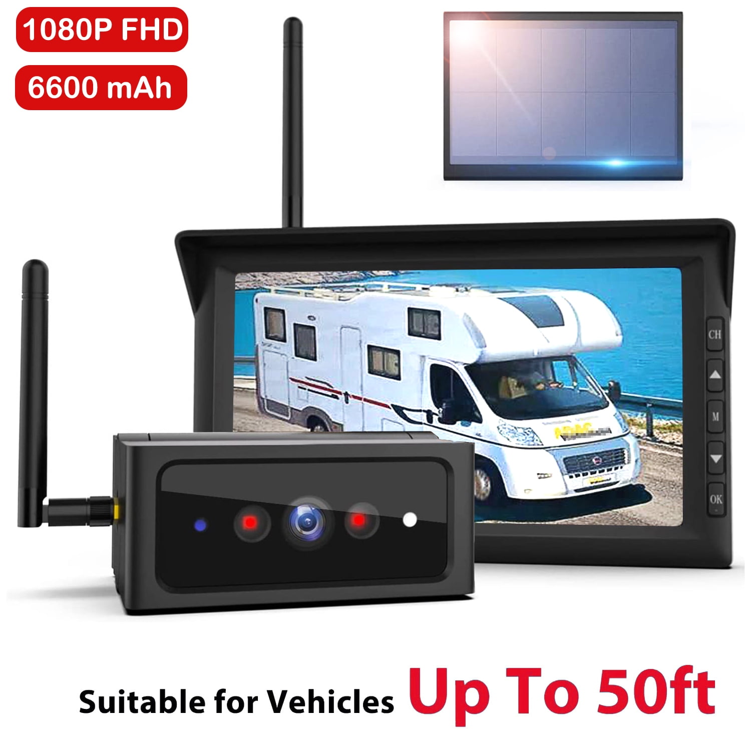 AutoVox Solar Wireless Campervans Backup Camera for HighSpeed