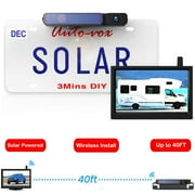 Auto-Vox Travel Trailer Solar Backup Camera, RV Wireless Digital Reverse Camera with Monitor for CamperVans,Trucks Highway Observations Rear View Camera System