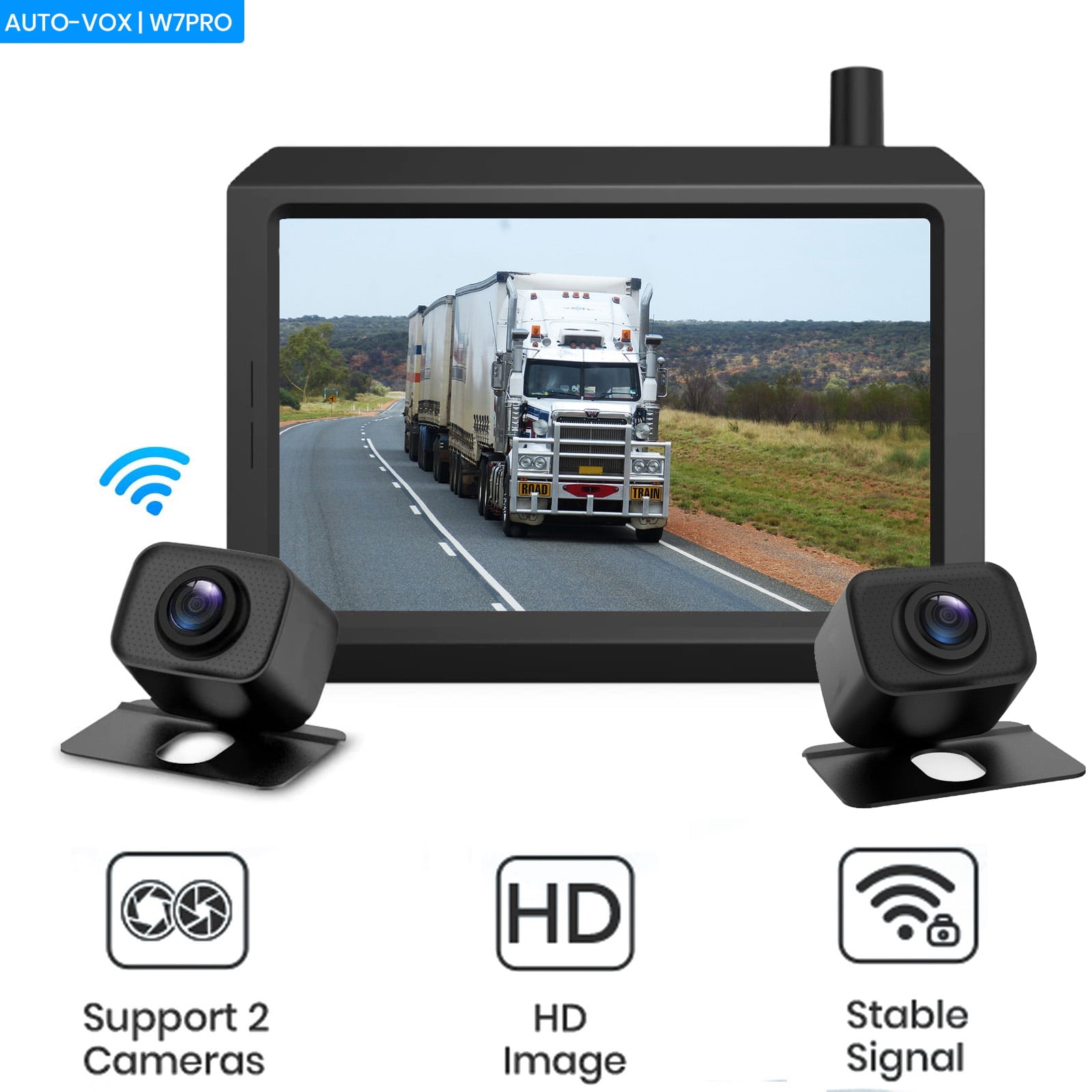 Auto-Vox W7PRO Upgrade 720P Digital Wireless Backup Camera with 2 Cameras/2  Channels 5