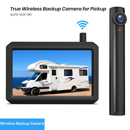 Auto-Vox Wireless Backup Camera Systems with 5 inch Car Monitor, Wireless Install HD Reverse Camera for Truck, 2 Channel Cameras Support Solar Panels(Need Buy Seperate)