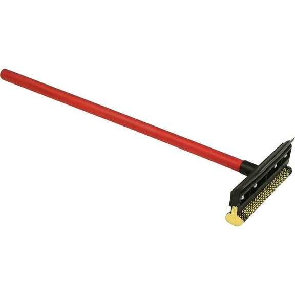 Auto Window Squeegee, 8" Wide Blade, Heavy-Duty Mesh Sponge Head, 20" Handle
