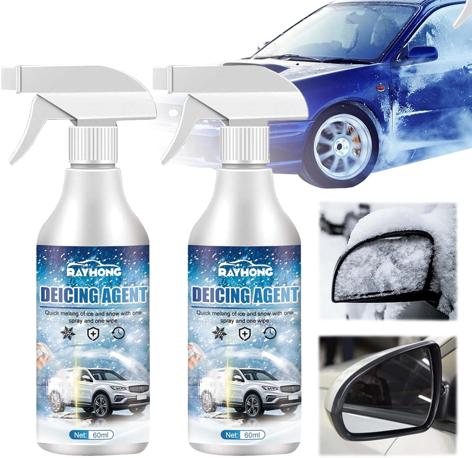 Auto Windshield Deicing Spray Clearance! Ice-Off Windshield Spray De-Icer,  Windshield Deicing Spray, Anti Frost Spray Deicer Spray for Car Windshield  Windows Wipers and Mirror, Glass Cleaner 