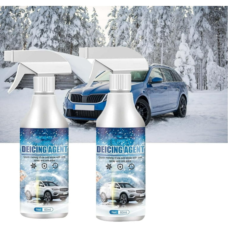  Deicer Spray For Car Windshield, 60Ml Automotive Glass Deicing  Agent, Fast Ice Melting Spray Snow Melting Frost Removal Agent, Car  De-icing Spray For Car Windshield Windows Wipers and Mirrors (2 PCS) 