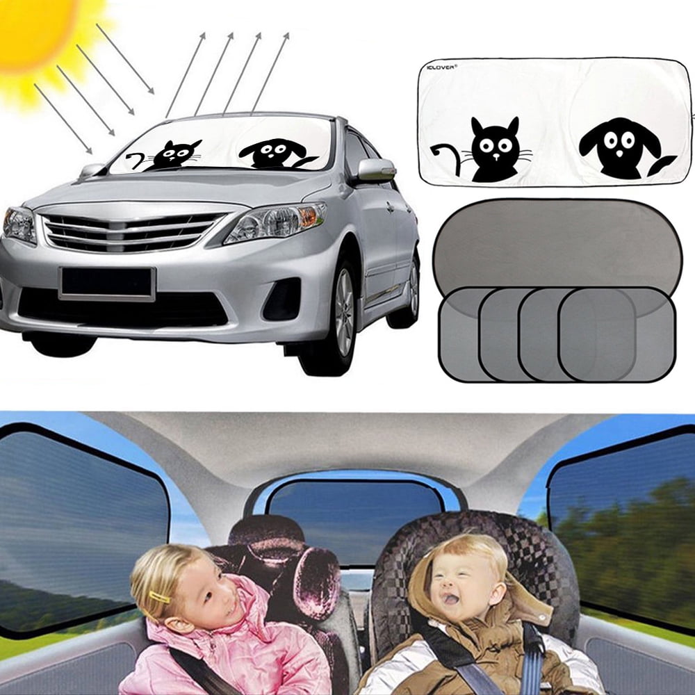 Zone Tech Car Side and Rear Window Cling On Sun Shades – 3 Pack Premium  Quality Mesh Pop-Up No Suction Cups Needed Sunshade- Protects Kids, Baby  and