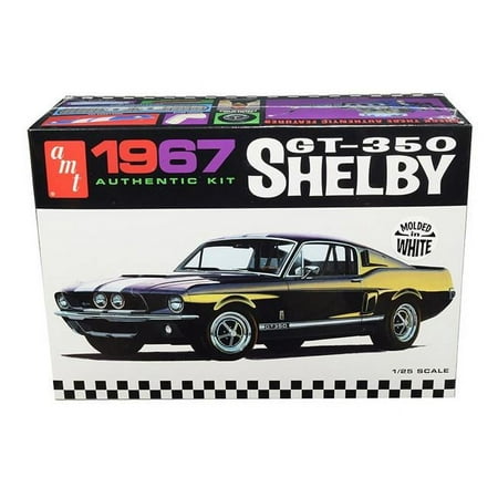Auto World 1:25 Scale 67 Shelby GT350 White Multi Colored Toy Car