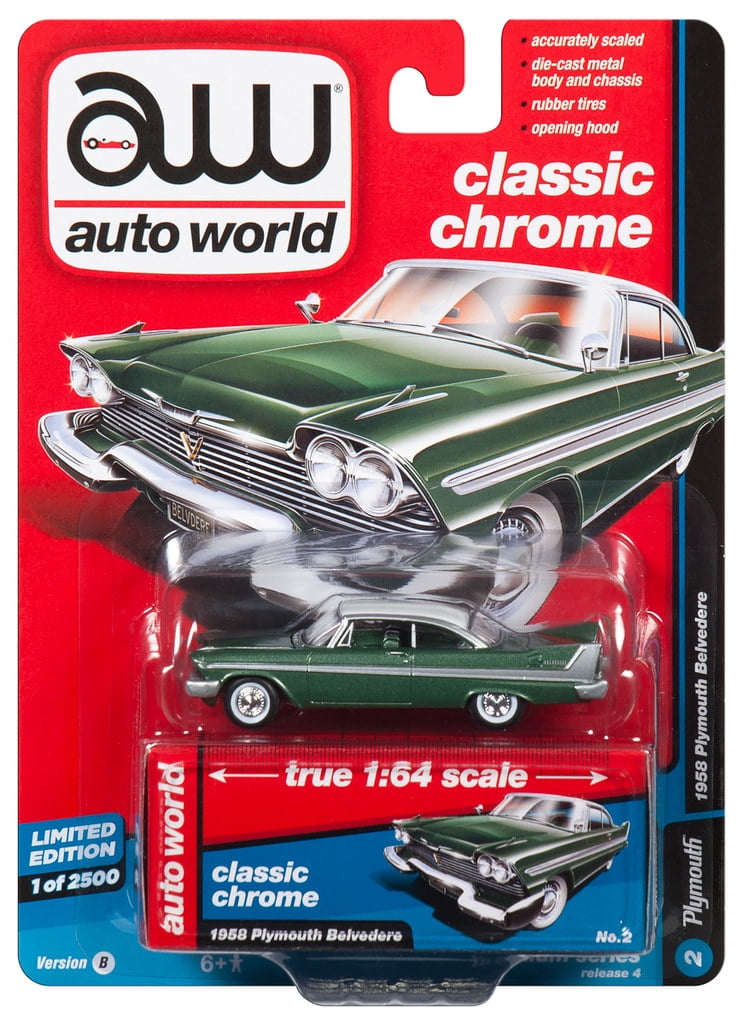 Auto World 1:64 Scale 1958 Plymouth Belvedere Diecast Car