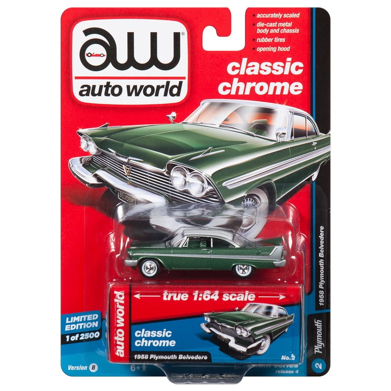 Auto World 1:64 1958 Plymouth Belvedere Diecast Car American