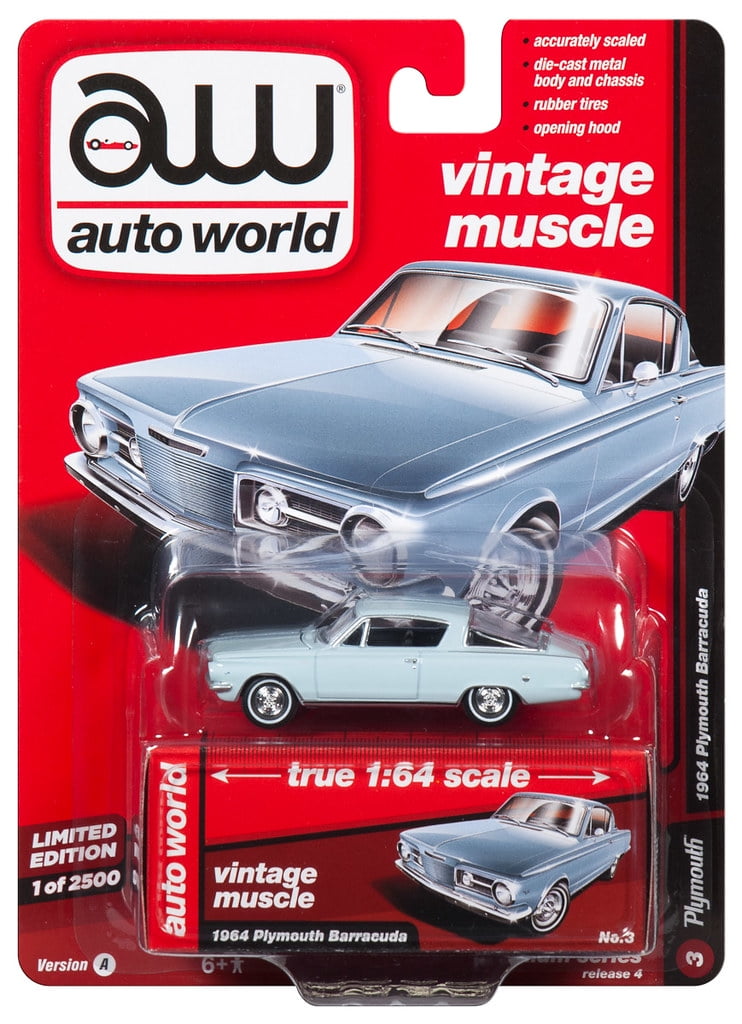 Auto World 1:64 Scale 1964 Plymouth Barracuda Diecast Car