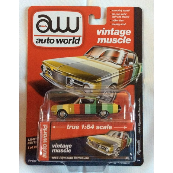 Auto World 1:64 Scale Vintage Muscle 1965 Plymouth Barracuda Diecast Car