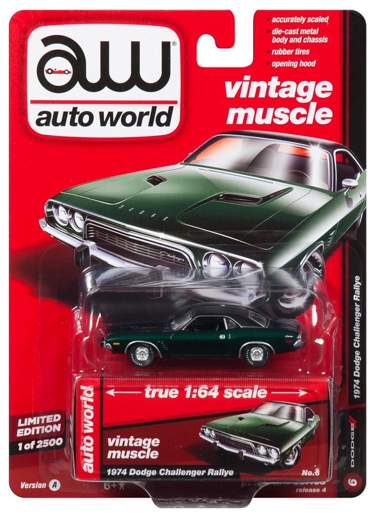 Auto World 1:64 Scale Vintage Muscle 1974 Dodge Challenger Rallye Diecast Car