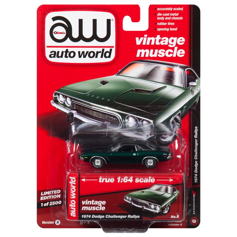 Auto World 1:64 Scale Vintage Muscle 1974 Dodge Challenger Rallye