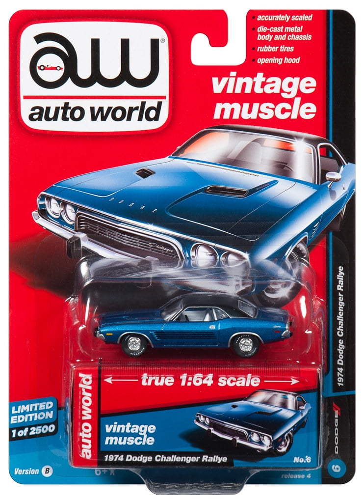 Auto World 1:64 Vintage Muscle 1974 Dodge Challenger Rallye Diecast Car