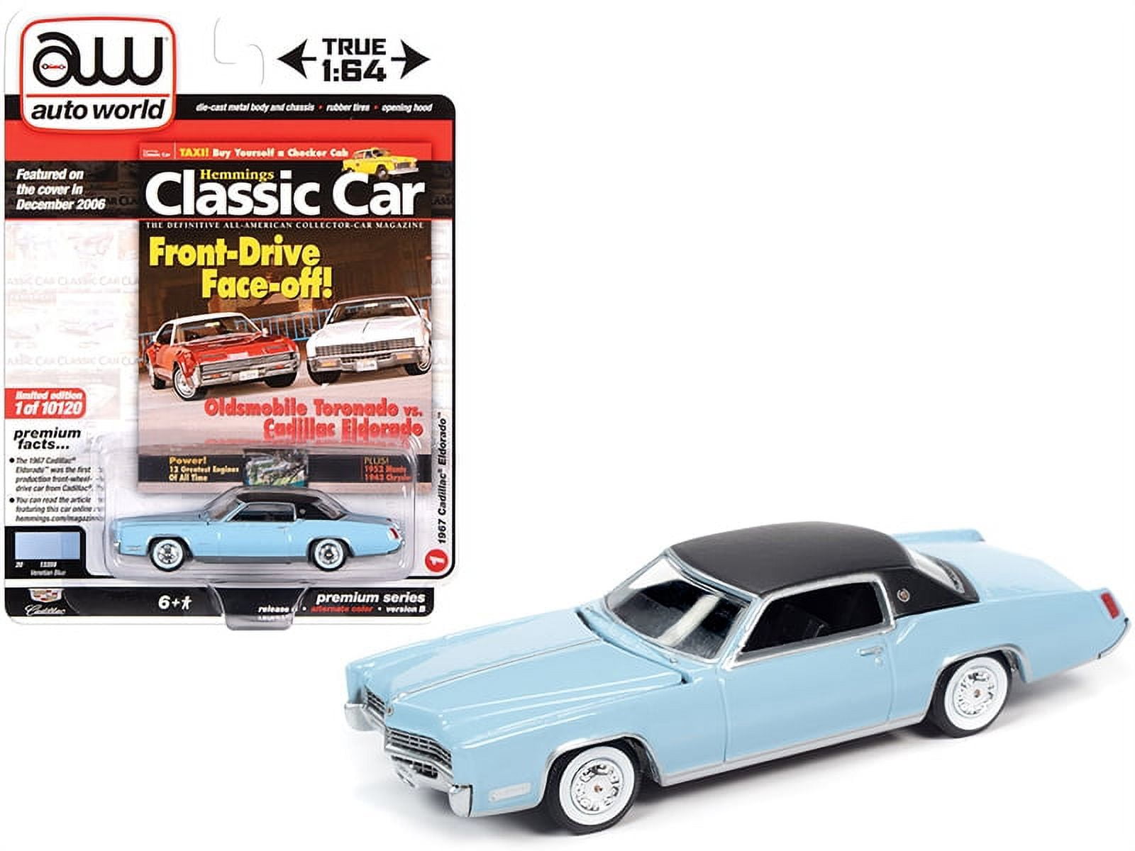 Auto World 1967 Cadillac Eldorado Blue Car Play Vehicle - Walmart.com