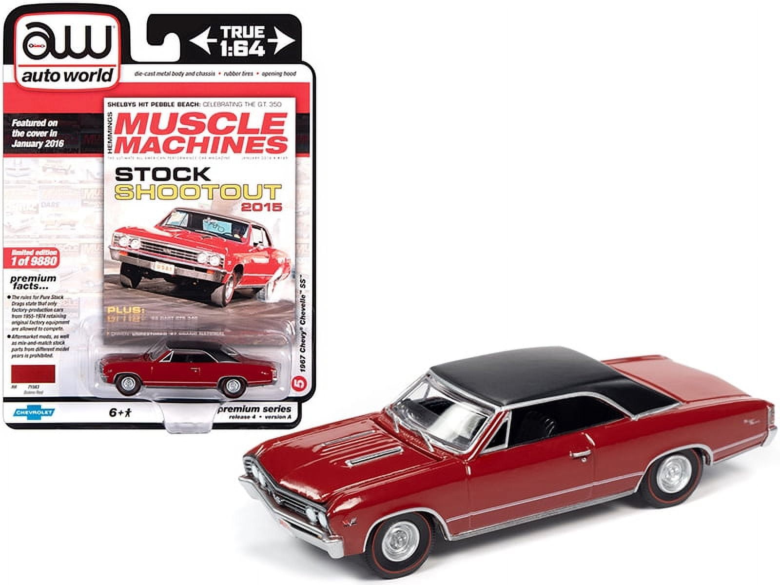 Auto World 1967 Chevy Chevelle SS Deep Red Car Play Vehicle