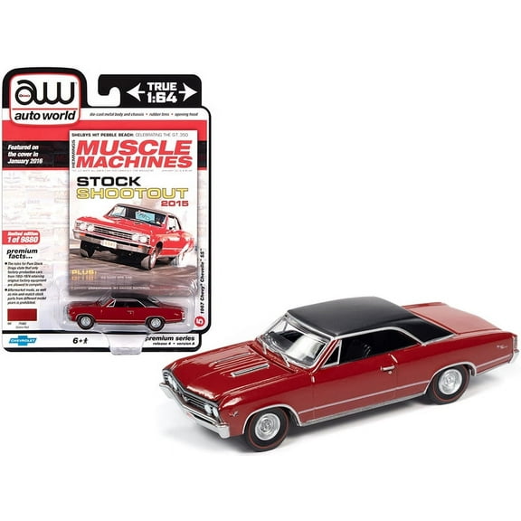 Auto World 1967 Chevy Chevelle SS Deep Red Car Play Vehicle