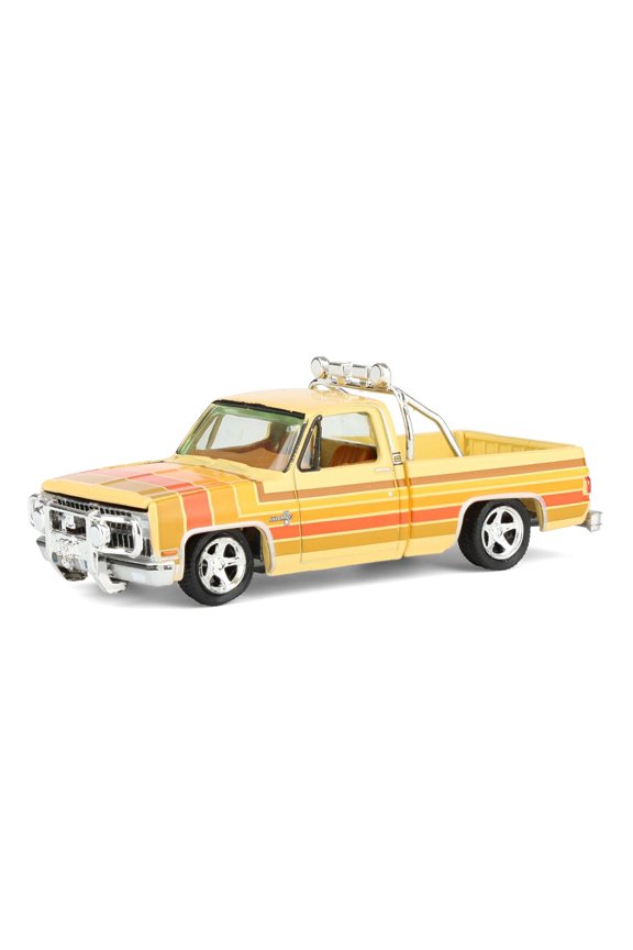 1981 Chevrolet Silverado Fleetside Pickup Truck Cream with Stripes "Hobby Exclusive" Series 1/64 Diecast Model by Auto World