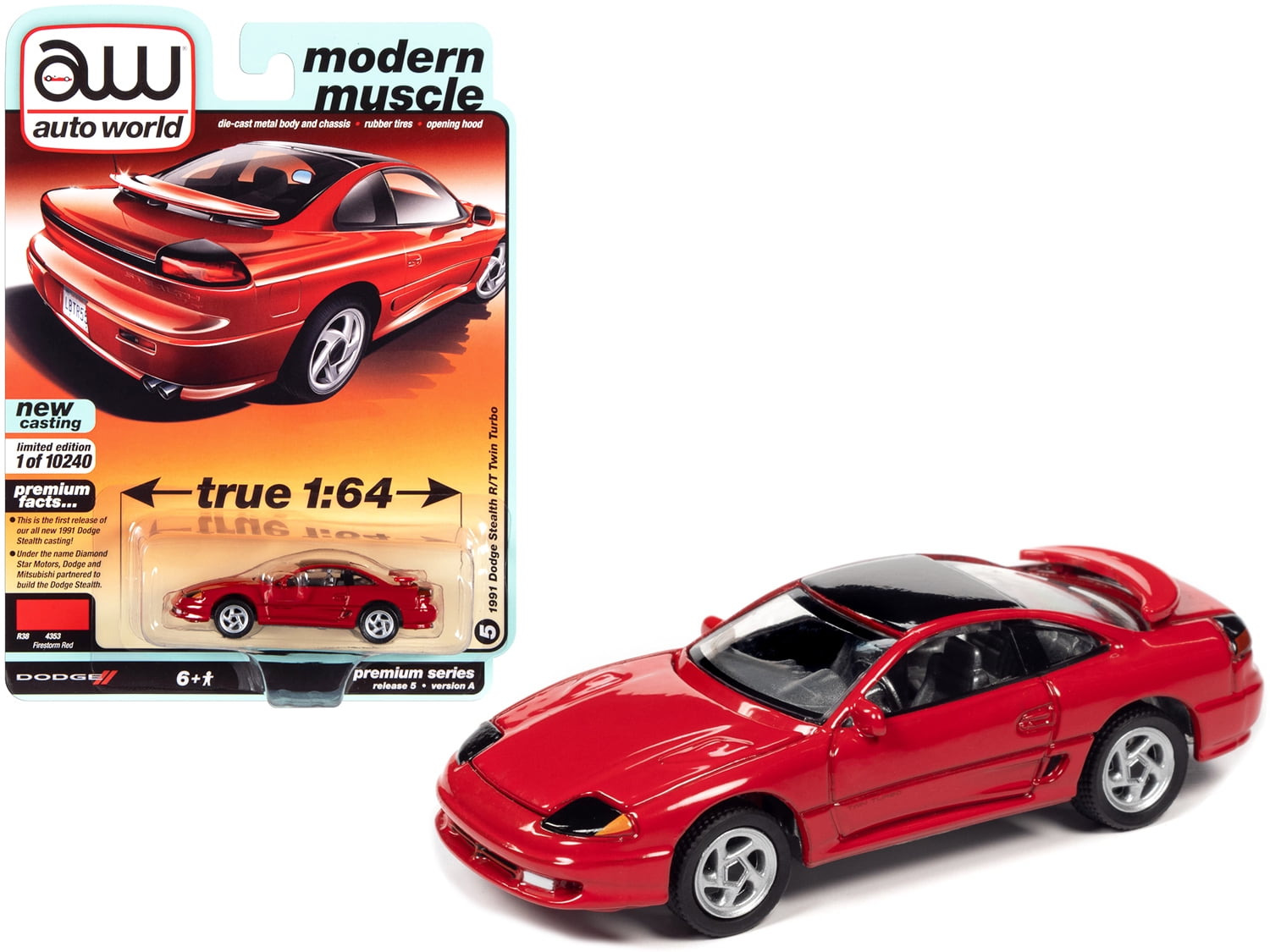 Auto World 1991 Dodge Stealth R/T Twin Turbo Red Diecast