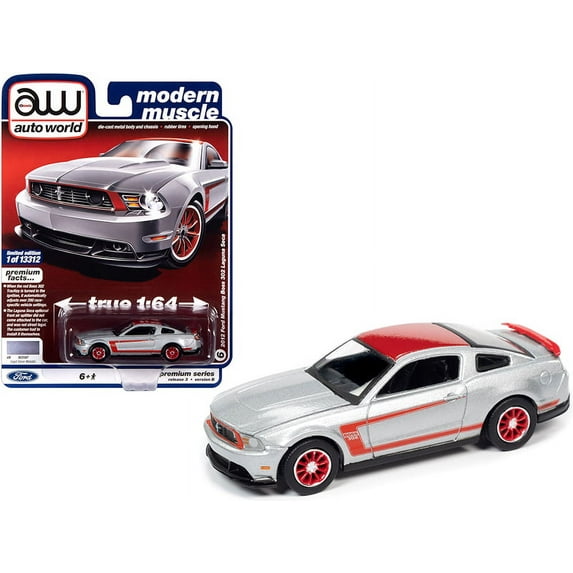 Auto World 2012 Ford Mustang Boss Laguna Seca Metallic Silver Car Play Vehicle