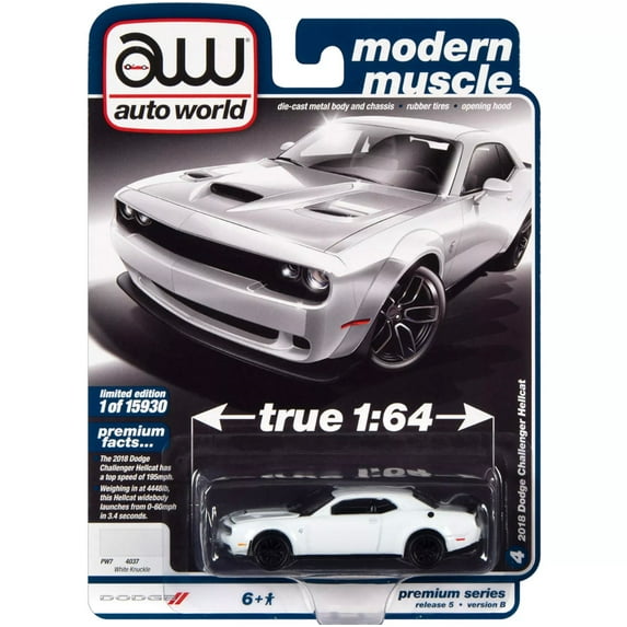 Auto World 2018 Dodge Challenger Hellcat - White