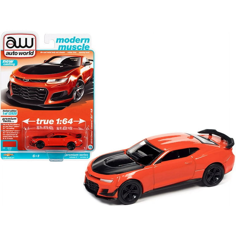 Autoworld Chevy Camaro ZL1 1LE 1/64 Diecast Car - Crush Orange