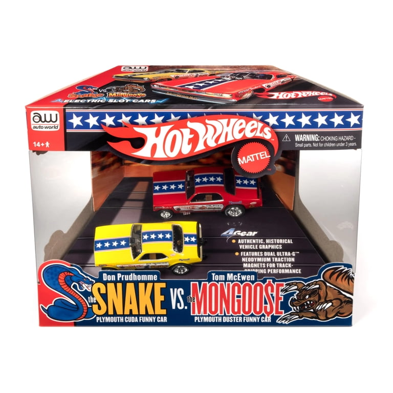 Auto World HO Slot Cars, 2-Pack, 1970 Plymouth Cuda Mongoose, 1970