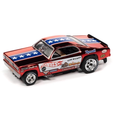 Auto World 4Gear SC369-2 R26 TOM "THE MONGOOSE" MCEWEN - 1970 PLYMOUTH DUSTER HO Scale Slot Car