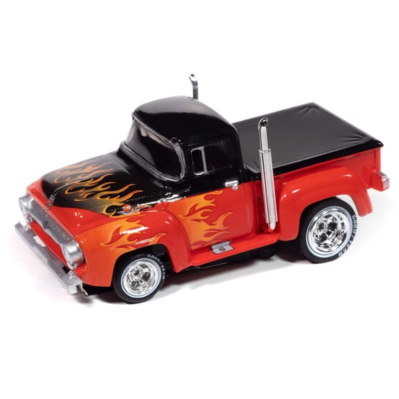 Auto World 4Gear SC413-3A 1956 Ford F100 Pickup (Red) HO Scale Slot Car