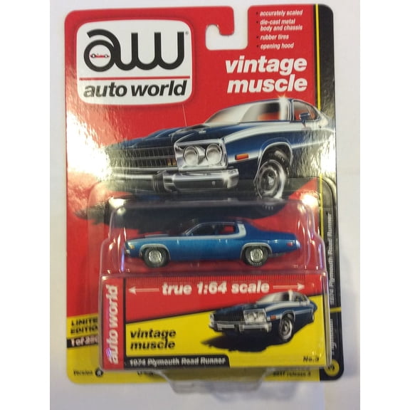 Auto World 64112 1:64 Vintage Muscle 1974 Plymouth Road Runner
