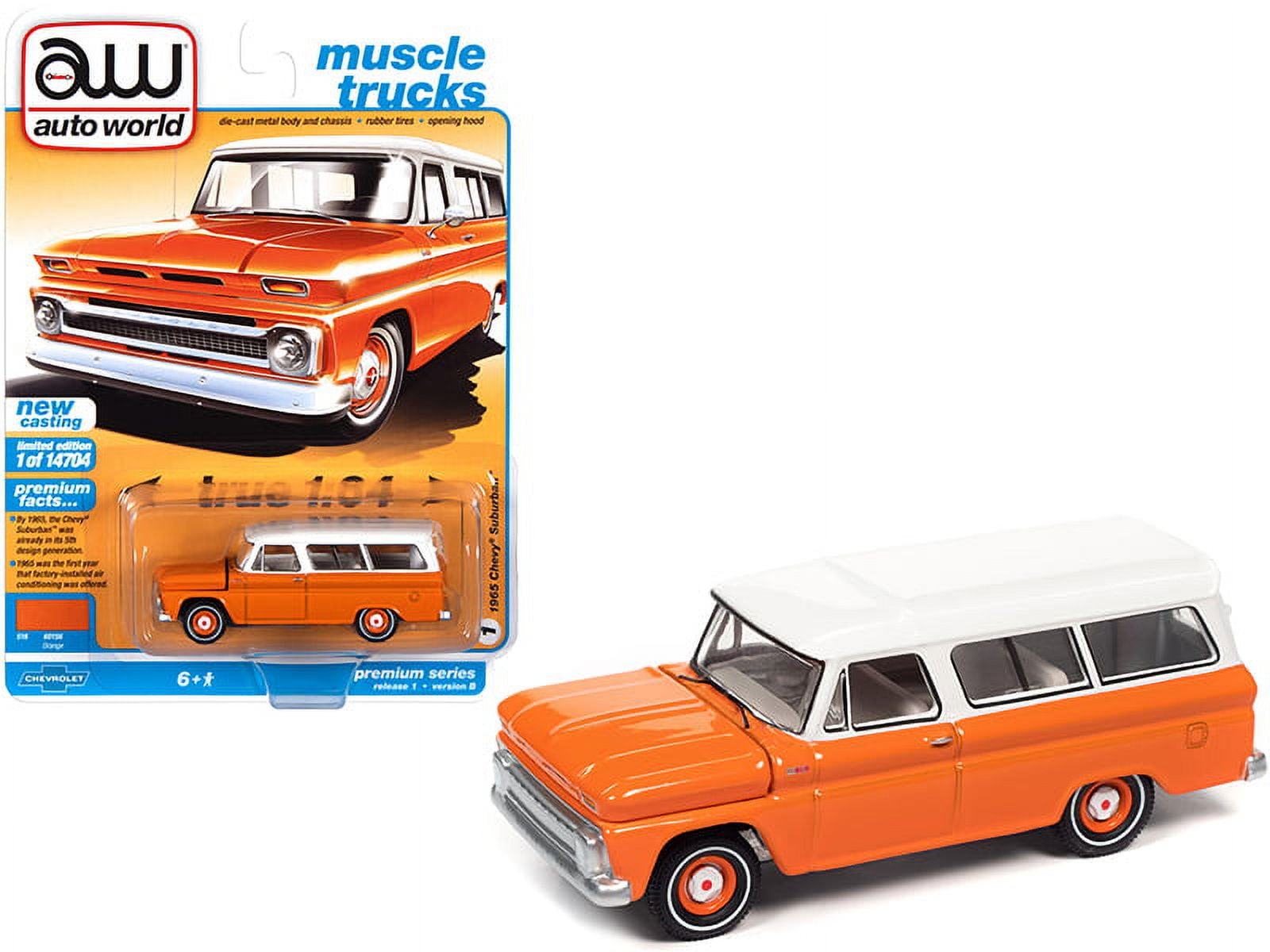 Auto World 64302 1:64 Muscle Trucks 1965 Chevy Suburban Series B Orange