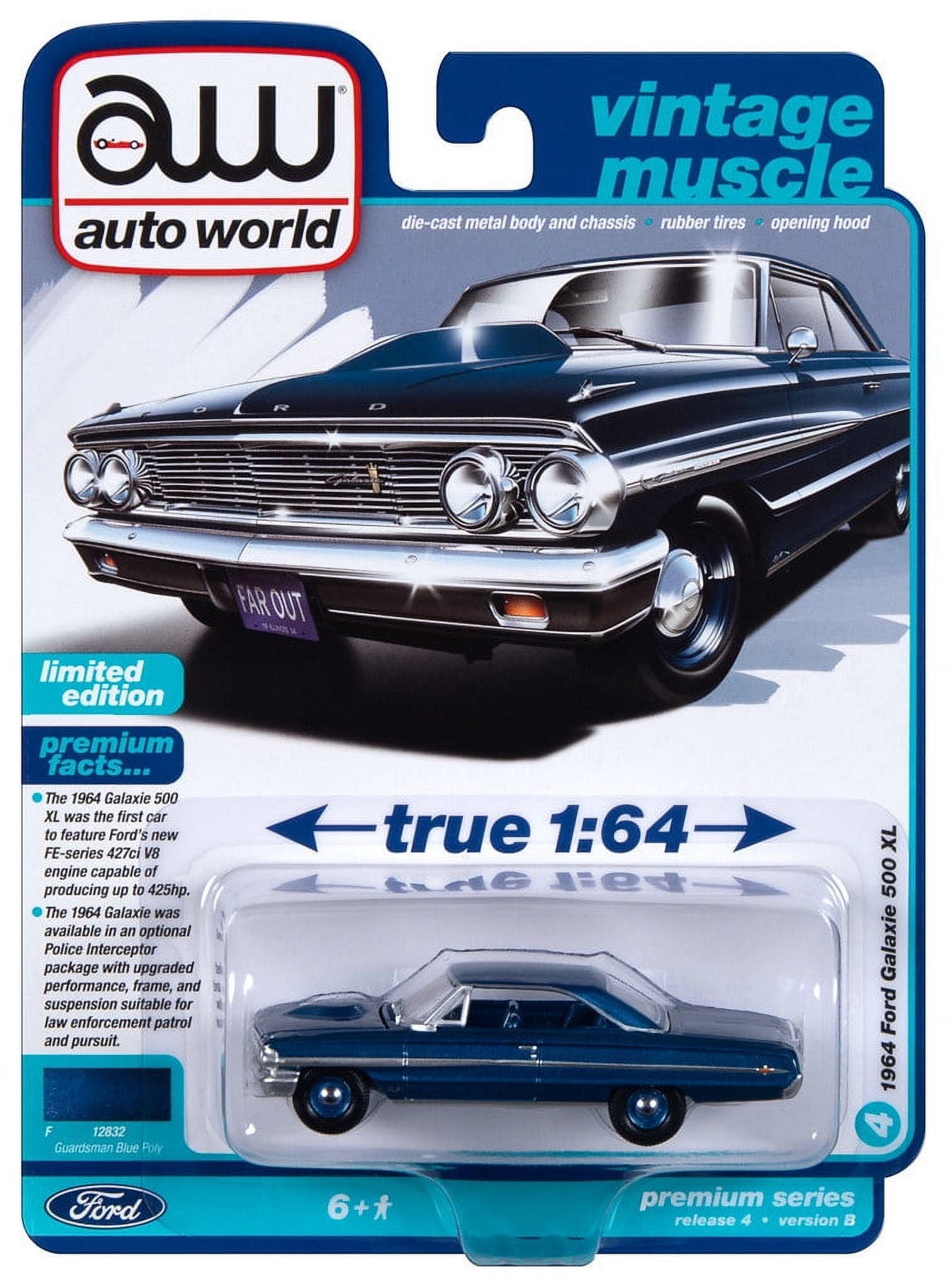 Auto World 64422 Vintage Muscle 1:64 1964 Ford Galaxie 500 Xl Blue Series B