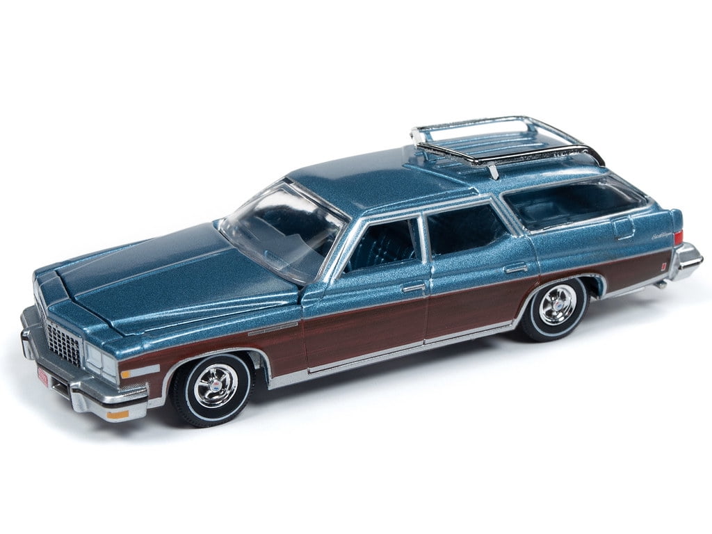 Auto World Aw 1976 Buick Estate Wagon- Blue/woodgrn