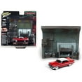 thumbnail image 1 of 1958 Plymouth Fury Red with \Darnell\'s Garage\" Interior Diorama from \"Christine\" (1983) Movie 1/64 Diecast Model by Johnny Lightning", 1 of 4