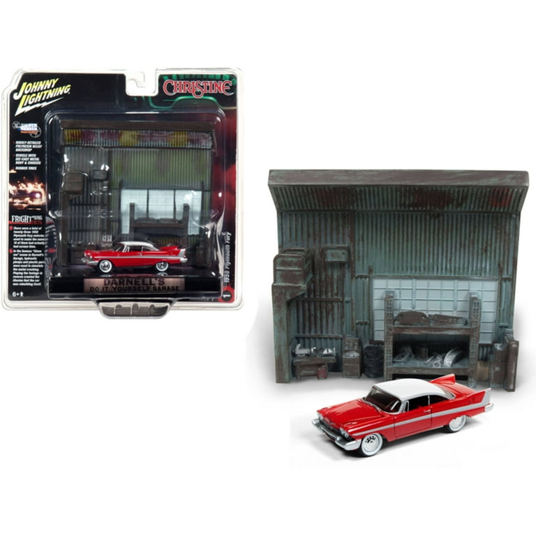 Johnny Lightning Plymouth Fury Diorama, Red, 1:64 Diecast Model