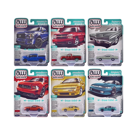 Auto World Premium 2025 Release 1 Set B of 6 pieces 1/64 Die Cast Model Cars by Auto World