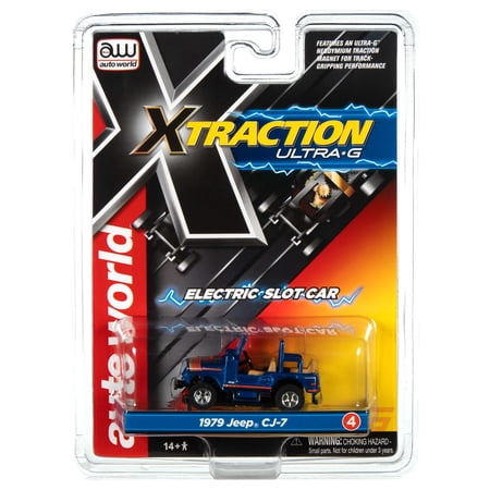 Auto World Sc368 R35 Xtraction Ultra G Slot Car 1979 Jeep Cj-7 Blue