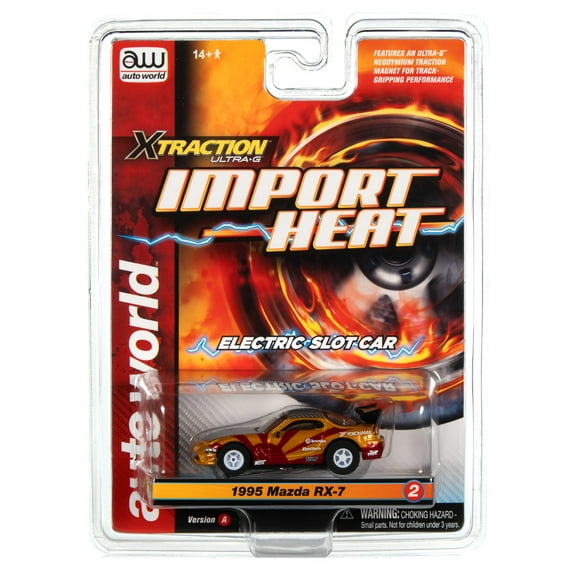 Auto World  Sc378 R2 Xtraction Ultrag Slot Car 1995 Mazda Rx 7 Sra Gold