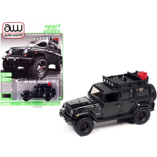 auto world Jeep Wrangler 1/64 ミニカー　ジープ 2017 Jeep Wrangler Sahara Unlimited With Roof Rack And Off-road