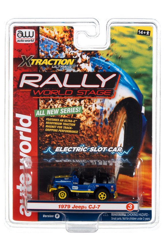 Xtraction Rally World Sc80 R3 Slot Car 1979 Jeep Cj-7 Blue Sr B
