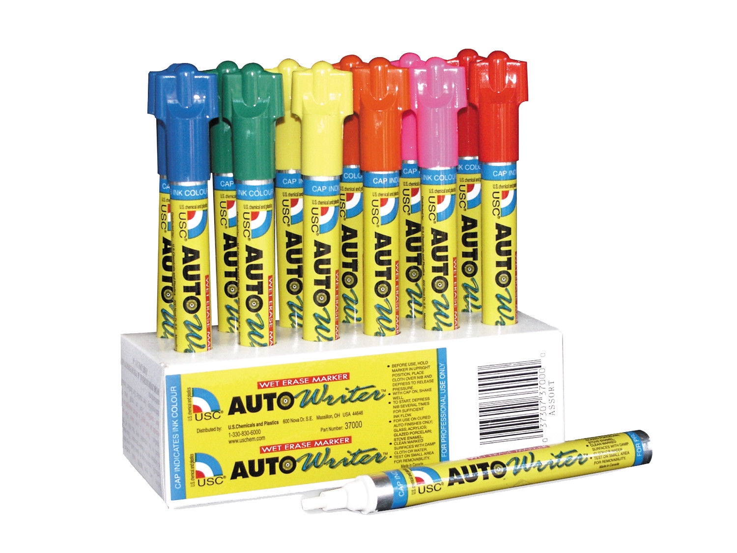 Auto Writer Markers - Assorted Pen Size U. S. Chemical & Plastics 37000 USC LP