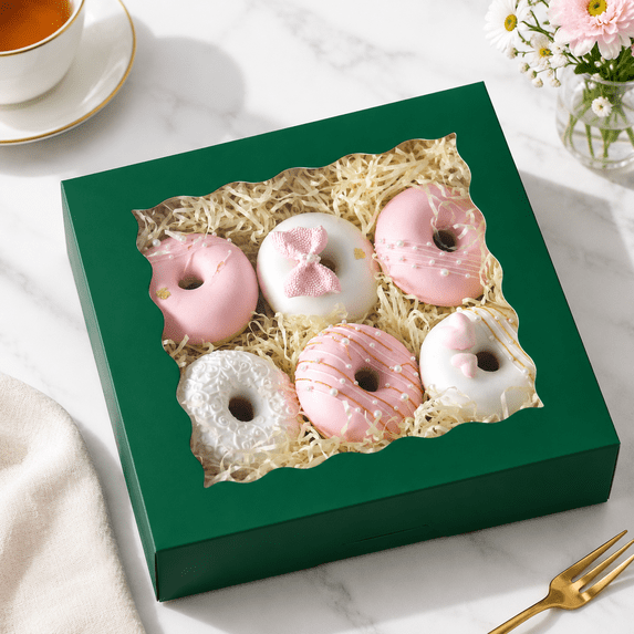Auto-pop Up Deep Green Pie Boxes With Window 10x10x2.5 Inch 30packs ...
